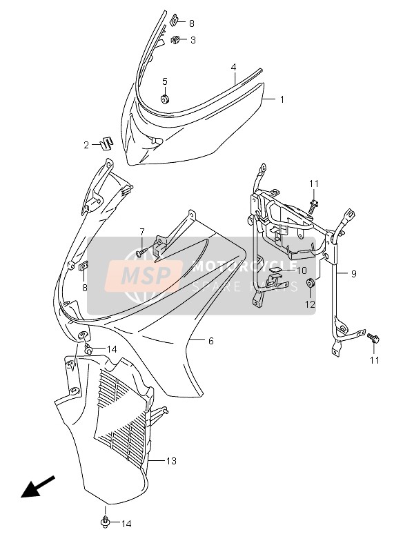 4811114G00YBA, Voorscherm, Suzuki, 0